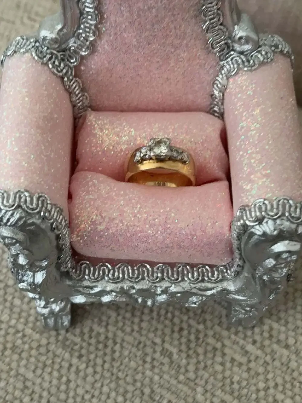 Vintage 14k Yellow Gold Five-Stone Diamond Engagement Ring